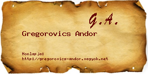Gregorovics Andor névjegykártya